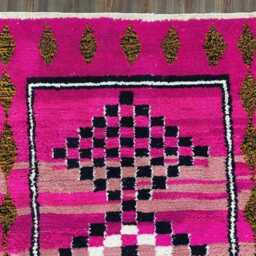 Handmade Berber Wool Rug Traditional Moroccan Pink Area Rug - thumbnail 4