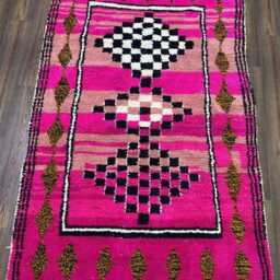 Handmade Berber Wool Rug Traditional Moroccan Pink Area Rug - thumbnail 3