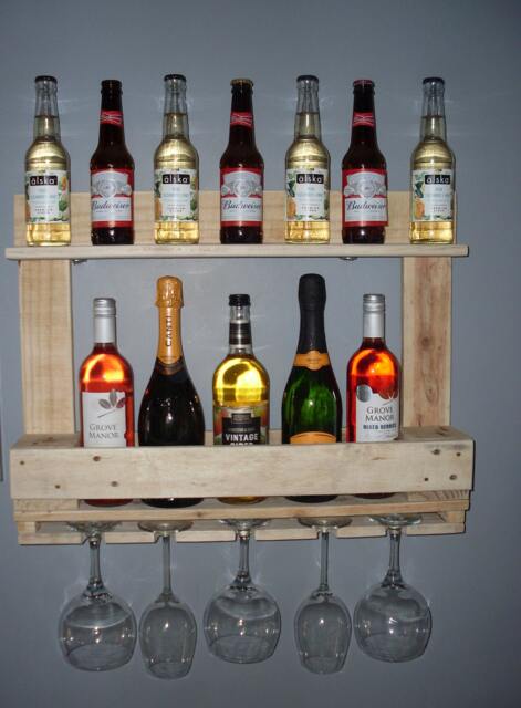 Rustic Wooden Pallet Home Bar/ Shelf Gin Wine Free Delivery - image 1