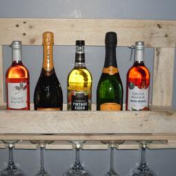 Rustic Wooden Pallet Home Bar/ Shelf Gin Wine Free Delivery - thumbnail 3