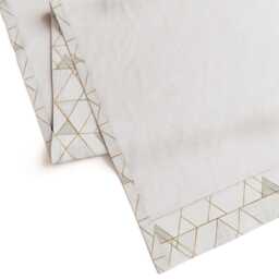 Geometric Curtain Panel - Bohemian Mod Triangles Shapes Gold Custom White By Crystal_Walen - thumbnail 4
