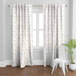 Geometric Curtain Panel - Bohemian Mod Triangles Shapes Gold Custom White By Crystal_Walen - thumbnail 2