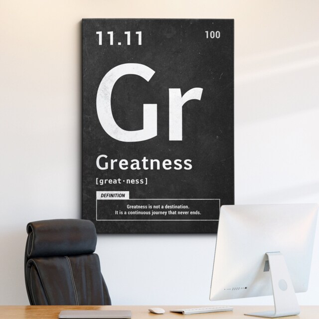 Greatness Periodic Definition Quote Motivational Inspirational, Framed Canvas Wall Art Poster Print, Home Office & Room Decor, Gift Idea - image 1