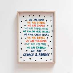 Brother Prints, Boys Bedroom Decor, Affirmations, Wall Art, Motivational Positive Affirmation Twin Orange - thumbnail 2