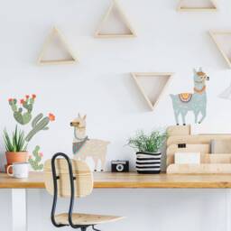Llamas Set Wall Decal/Nursery Decor Cactus Llamas Wall Stickers - thumbnail 1