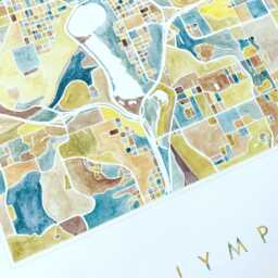 Downtown Olympia Map Watercolor Print Washington City Block Plan - Art Print Realtor Wedding Pacific Northwest Capitol Lake You Belong Here - thumbnail 4