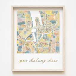 Downtown Olympia Map Watercolor Print Washington City Block Plan - Art Print Realtor Wedding Pacific Northwest Capitol Lake You Belong Here - thumbnail 2