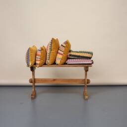 Sustainable Cushion With Velvet Back, Woven in Brighton UK - thumbnail 3