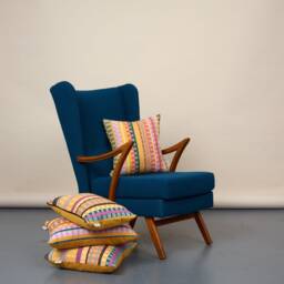 Sustainable Cushion With Velvet Back, Woven in Brighton UK - thumbnail 2