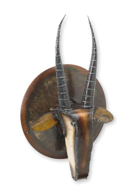 Wall Sculpture Antelope Head Art Faux Taxidermy Husband Gift - image 1