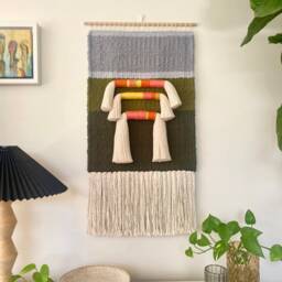 Handwoven Wall Hanging, Weaving, Tapestry, Art - thumbnail 3