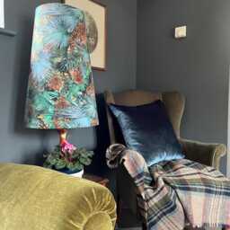 Cheetah Velvet Cone Lampshade, Tropical Madagascar Jungle - thumbnail 2