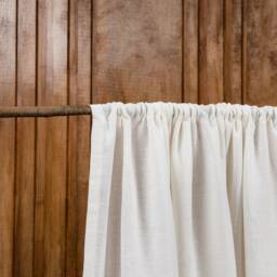 stonewashed Linen Curtain Panel - Sheer Rod Pocket Drapes, Handmade - thumbnail 4
