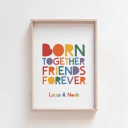 Twins Bedroom Prints, Wall Art, Twin Quotes, Kids Sister Brothers Girls Bedroom, Boys Siblings - thumbnail 1