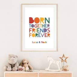 Twins Bedroom Prints, Wall Art, Twin Quotes, Kids Sister Brothers Girls Bedroom, Boys Siblings - thumbnail 3
