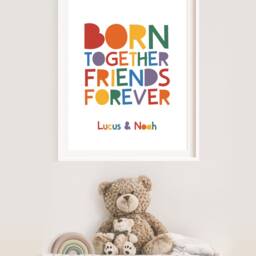 Twins Bedroom Prints, Wall Art, Twin Quotes, Kids Sister Brothers Girls Bedroom, Boys Siblings - thumbnail 2