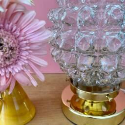 Vintage Molded Glass Globe Table Lamp - thumbnail 3