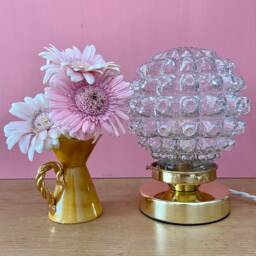 Vintage Molded Glass Globe Table Lamp - thumbnail 2