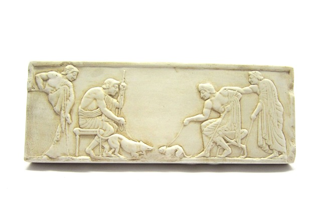 Greek Civilization, Stele Depicting Fight Between Dog & Cat, Greece, 510 B.c. Athens, National Archaeological Museum - image 1
