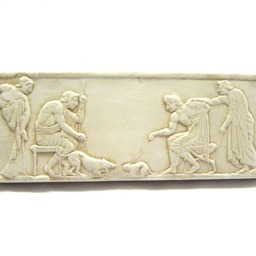 Greek Civilization, Stele Depicting Fight Between Dog & Cat, Greece, 510 B.c. Athens, National Archaeological Museum - thumbnail 2