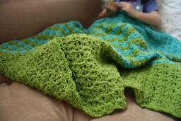 Cotton Hand Knit Baby Blanket Teal Green Blue Boy Infant Nursery Stripes Summer Lightweight Crochet Handmade Baby Shower Gift Lime Green
