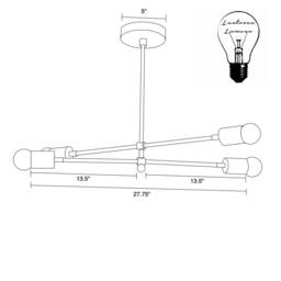 Ajax Modern 4 Light Mid Century Chandelier - thumbnail 4