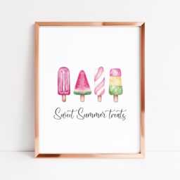 Summer Print Ice Lollies Watercolour Sweet Treats Unframed Wall Art Poster - thumbnail 2