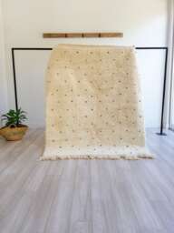 Handmade Beni Ourain Wool Rug Moroccan Polka Dot Berber Carpet - thumbnail 1