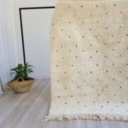 Handmade Beni Ourain Wool Rug Moroccan Polka Dot Berber Carpet - thumbnail 3