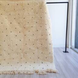 Handmade Beni Ourain Wool Rug Moroccan Polka Dot Berber Carpet - thumbnail 2