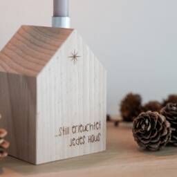 "Decorative House With Candle & Engraving ""Silently Illuminates Every House" - thumbnail 3