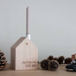 "Decorative House With Candle & Engraving ""Silently Illuminates Every House" - thumbnail 2