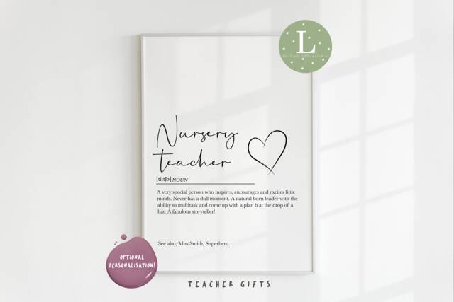 Nursery Teacher Print, Key Person Gift, Gifts, Teacher Gifts, Prints, Nursery - image 1