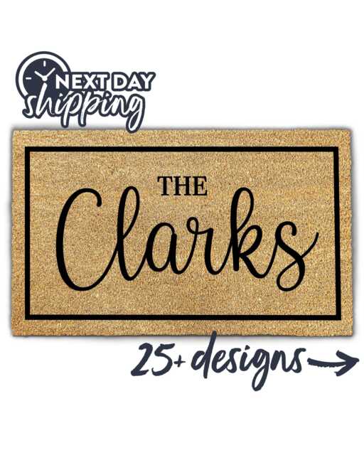Personalized Gift Custom Doormat - Housewarming Family Name Welcome Mat Wedding - image 1