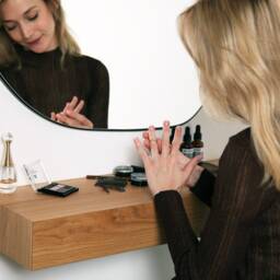 Minimalist Floating Dressing Table/Vanity - Made Of Solid Oak - thumbnail 4