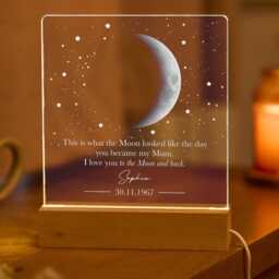 Personalised Moon Phase Lamp Gift For Mum, Custom Night Light From Daughter Or Son - thumbnail 3