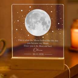 Personalised Moon Phase Lamp Gift For Mum, Custom Night Light From Daughter Or Son - thumbnail 2