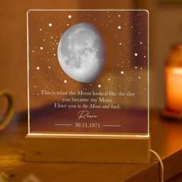 Personalised Moon Phase Lamp Gift For Mum, Custom Night Light From Daughter Or Son - thumbnail 4
