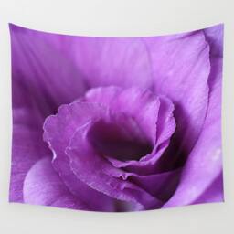 Purple Floral Photo Tapestry, Violet Flower Wall Hanging - thumbnail 2