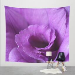 Purple Floral Photo Tapestry, Violet Flower Wall Hanging
