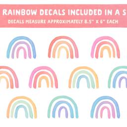 Watercolor Rainbow Wall Decals - Nursery Decor, Reusable Stickers, Kids Room Art - thumbnail 2