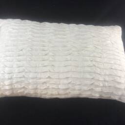 Ivory Linen Sheer Fabric Pintucked Front Underlined, Plain Linen Back Lumbar Cushion Covers - thumbnail 3