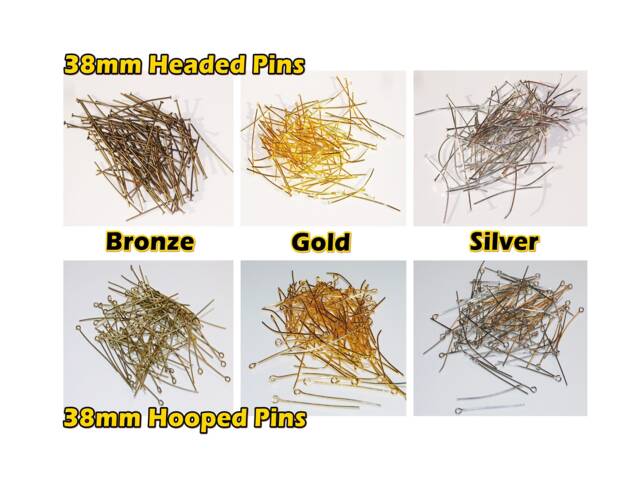 100 38mm 1.5 Inch Chandelier Headed Pins Chains Crystals Drops Garlands Lamp Parts Components Restoration Chrome Brass Antique Finish New - image 1