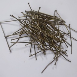 100 38mm 1.5 Inch Chandelier Headed Pins Chains Crystals Drops Garlands Lamp Parts Components Restoration Chrome Brass Antique Finish New - thumbnail 2