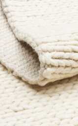 Handwoven Chunky Wool Rug - Thick Scandinavian Natural Area Carpet Cozy Minimal Boho Runner - thumbnail 1