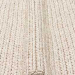 Handwoven Chunky Wool Rug - Thick Scandinavian Natural Area Carpet Cozy Minimal Boho Runner - thumbnail 4