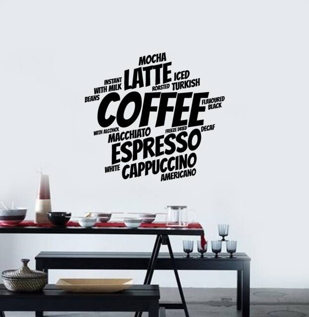 Coffee Shop Vinyl Wall Decal Words Love Kitchen Decoration Stickers Mural - #2855Di - image 1