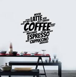 Coffee Shop Vinyl Wall Decal Words Love Kitchen Decoration Stickers Mural - #2855Di - thumbnail 1