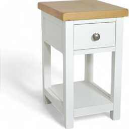 Painted Bedside Cabinet Solid Wood Side Table With Oak Top, Assembled - thumbnail 4