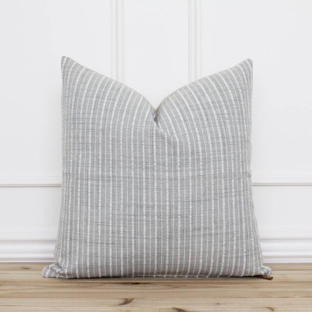 Gray & White Striped Pillow Cover Throw Decorative Covers Modern Lumbar - Lila - image 1
